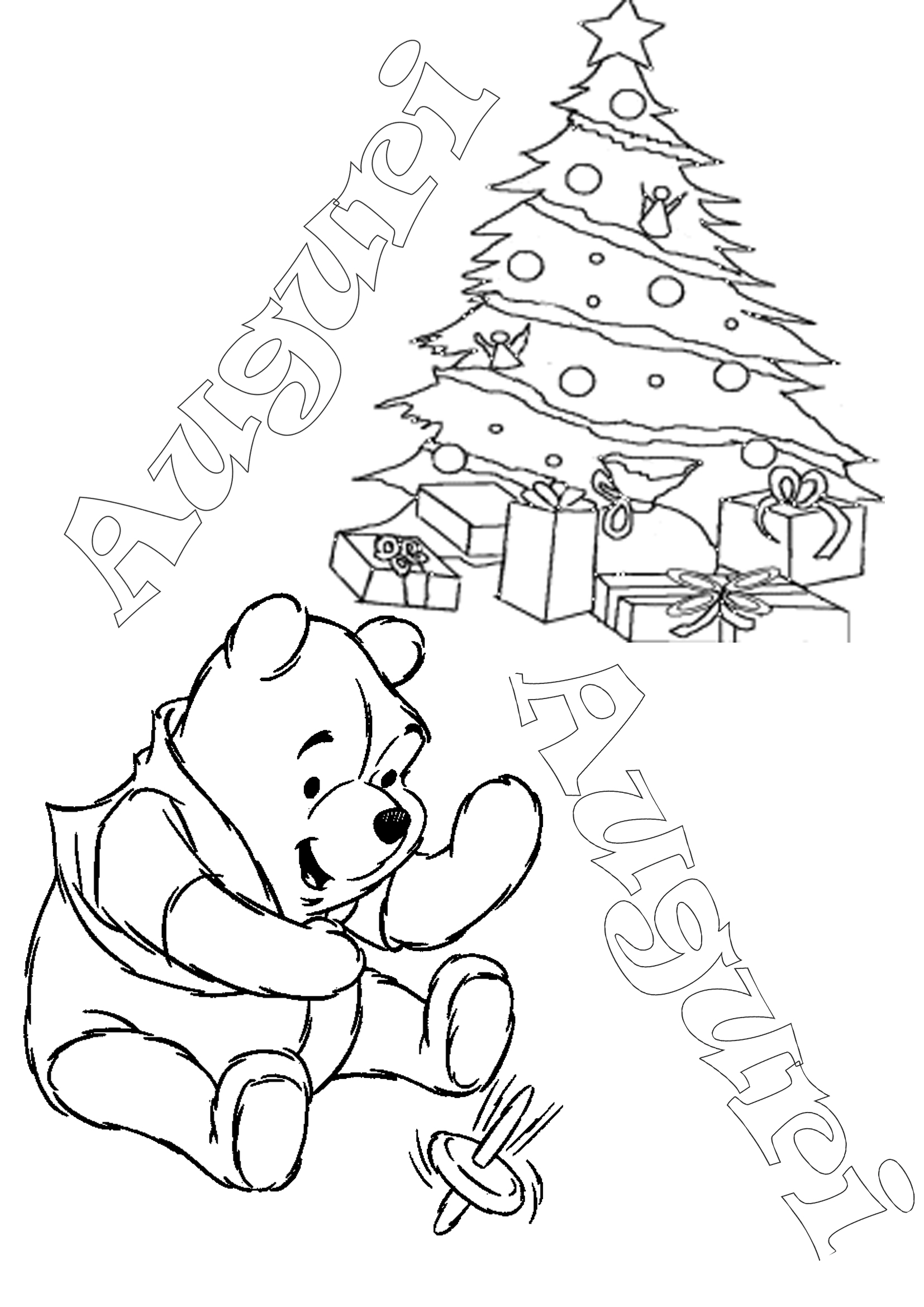 Disegni Di Natale Winnie Pooh.Winnie The Pooh Da Colorare Auguri Di Natale Appunti Di Scuola