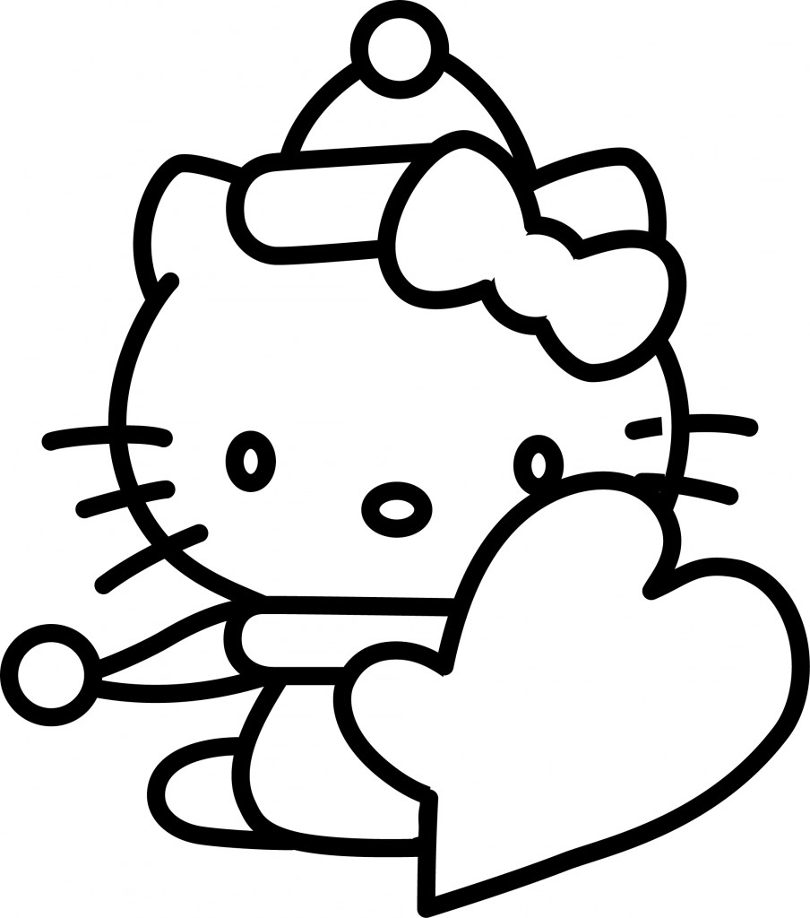 Disegni Da Colorare Di Natale Con Hello Kitty.Cartolina Di San Valentino Per I Bambini Appunti Di Scuola